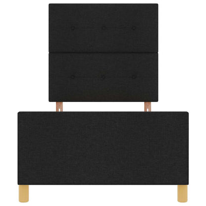 Rám Postele S Čelo Černá 90 X 200 Cm Textil