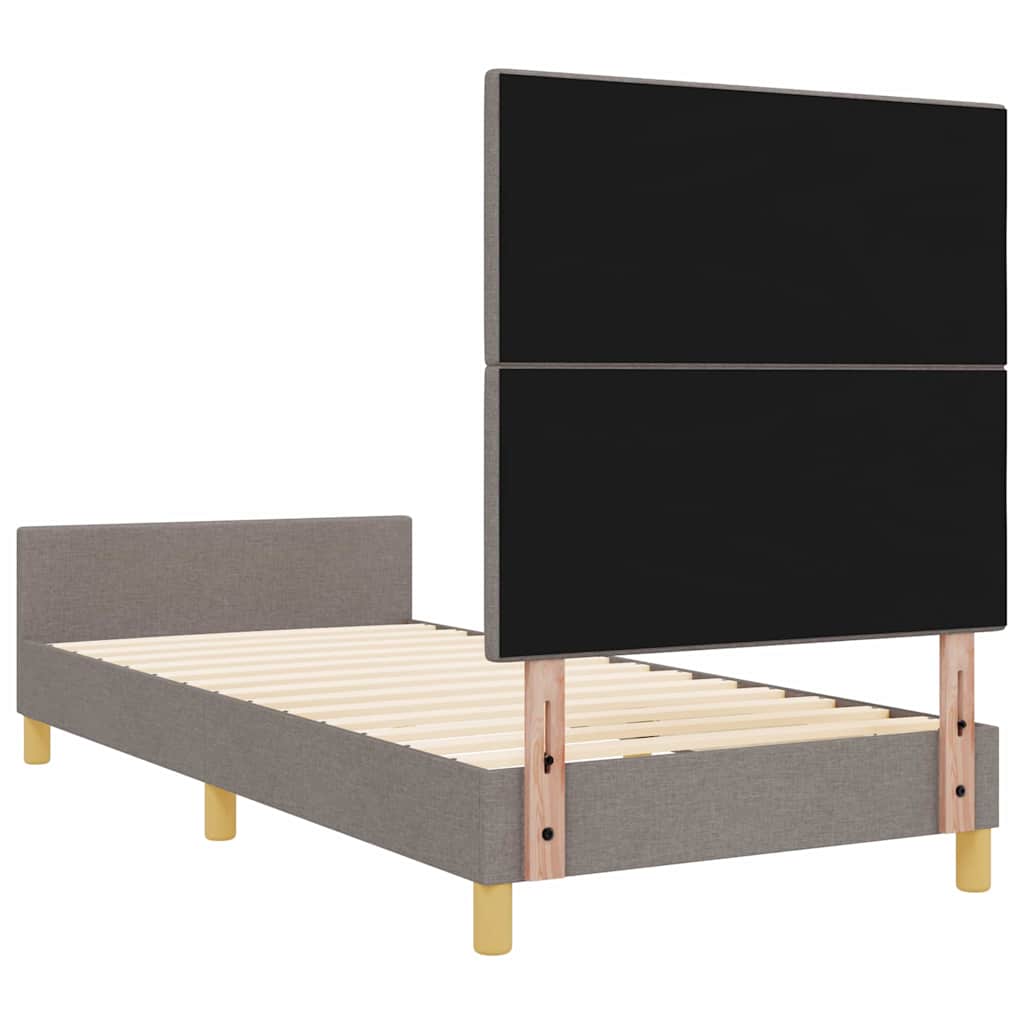 Rám Postele S Čelo Taupe 90 X 200 Cm Textil