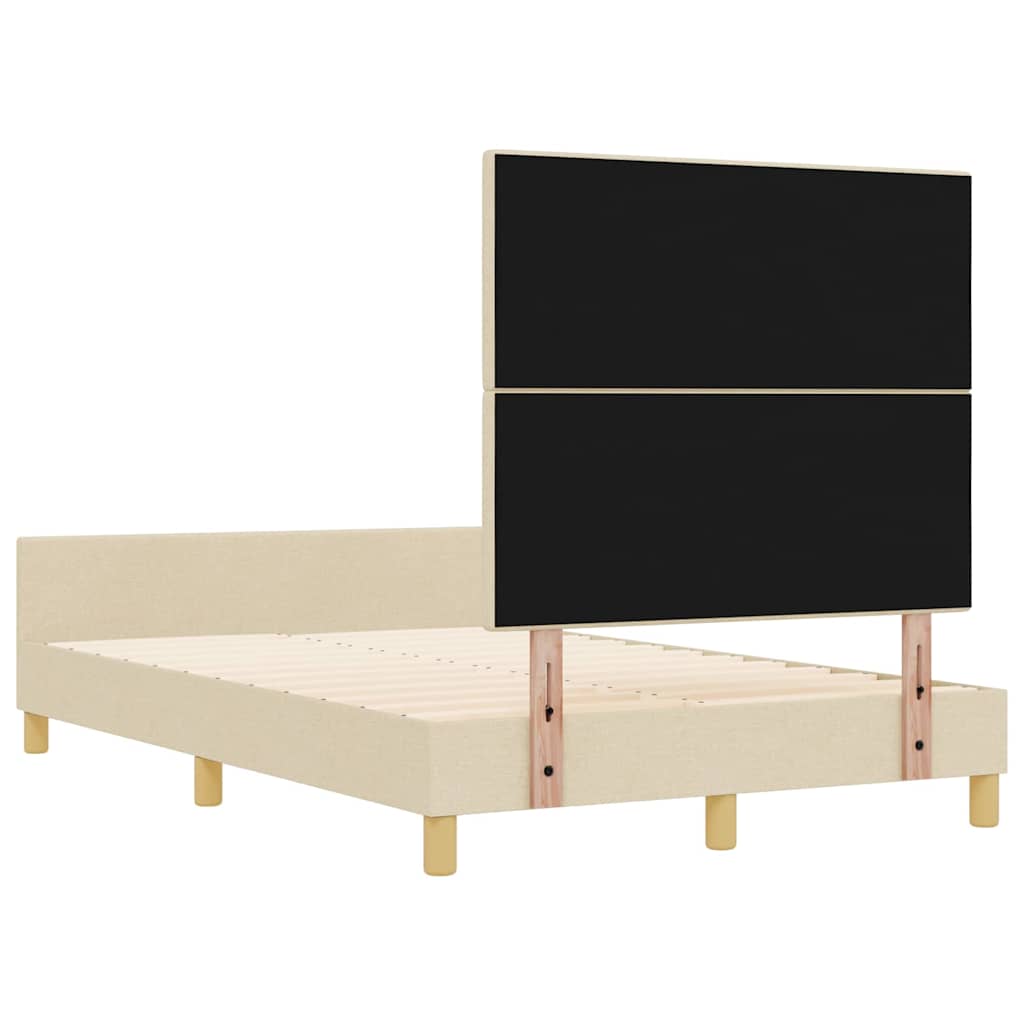 Rám Postele S Čelo Krémová 120 X 190 Cm Textil