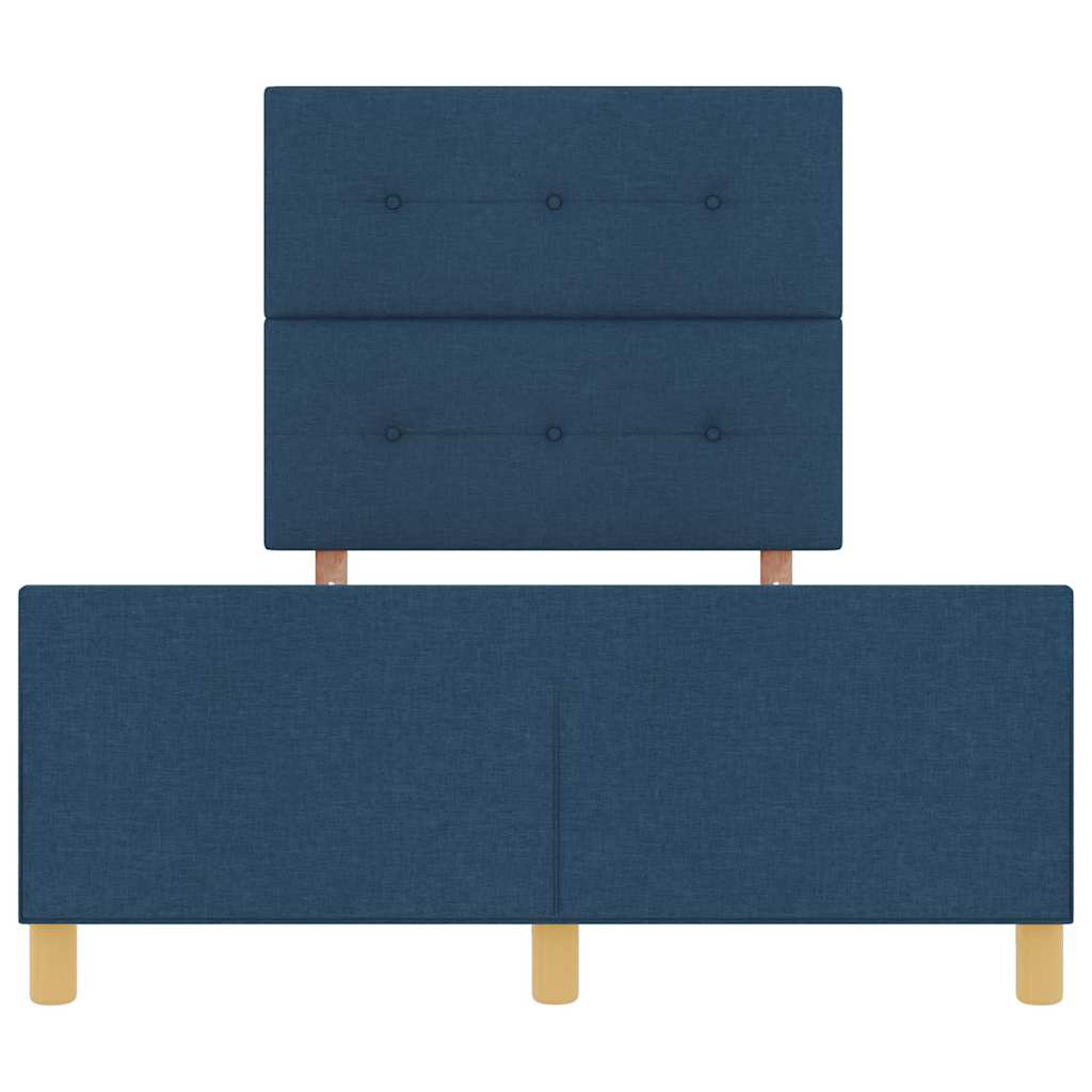 Rám Postele S Čelo Modrá 120 X 190 Cm Textil
