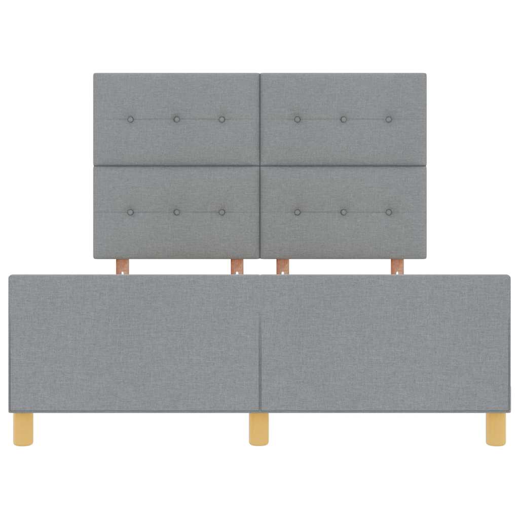Rám Postele S Čelo Světle Šedá 140 X 190 Cm Textil