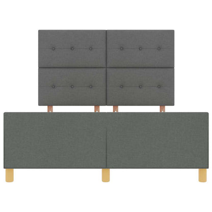 Rám Postele S Čelo Tmavě Šedá 140 X 190 Cm Textil