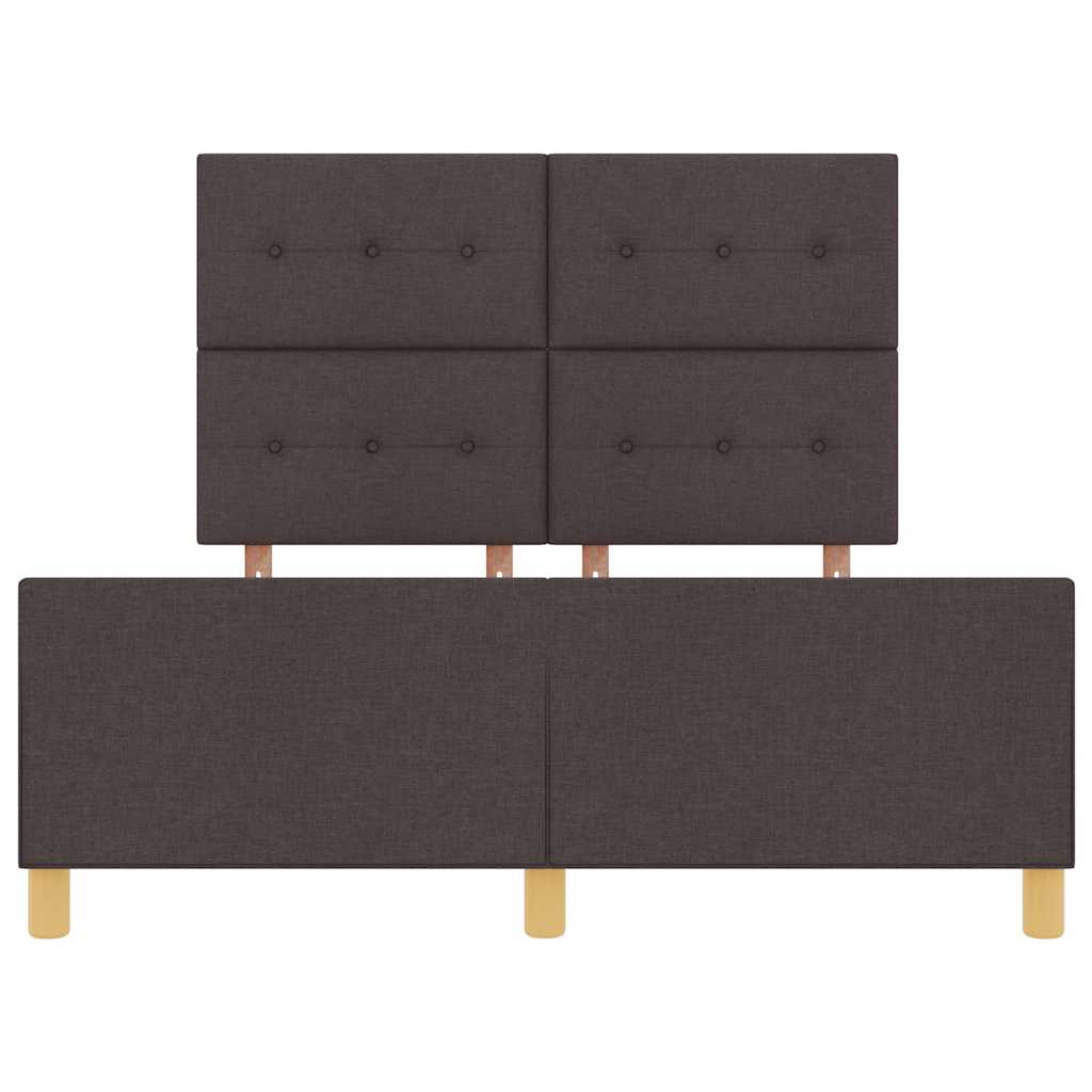 Rám Postele S Čelo Tmavě Hnědá 140 X 190 Cm Textil