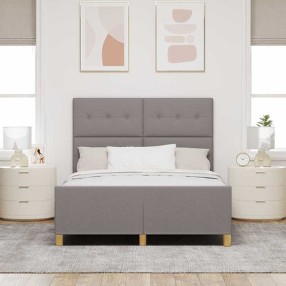 Rám Postele S Čelo Taupe 140 X 190 Cm Textil