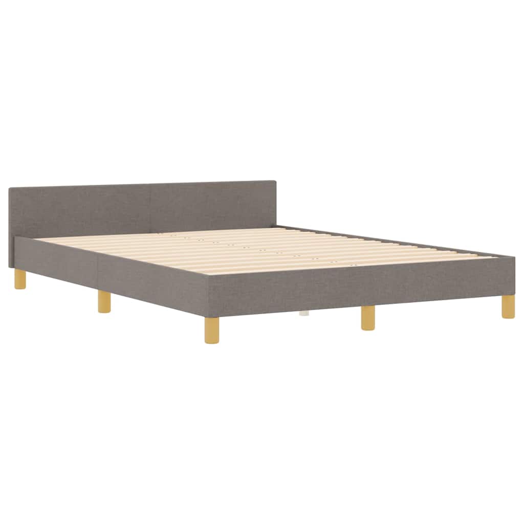 Rám Postele S Čelo Taupe 140 X 190 Cm Textil