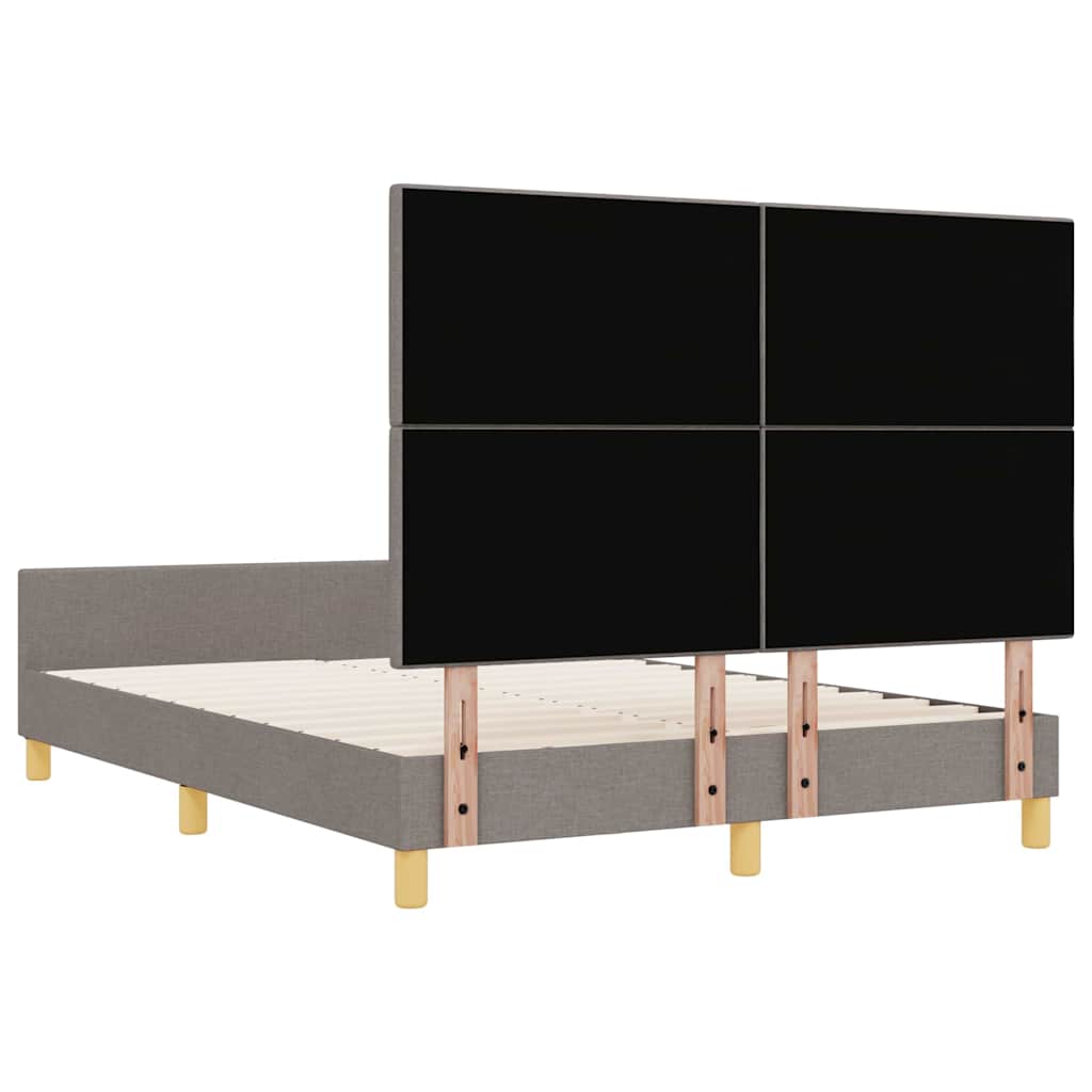 Rám Postele S Čelo Taupe 140 X 190 Cm Textil