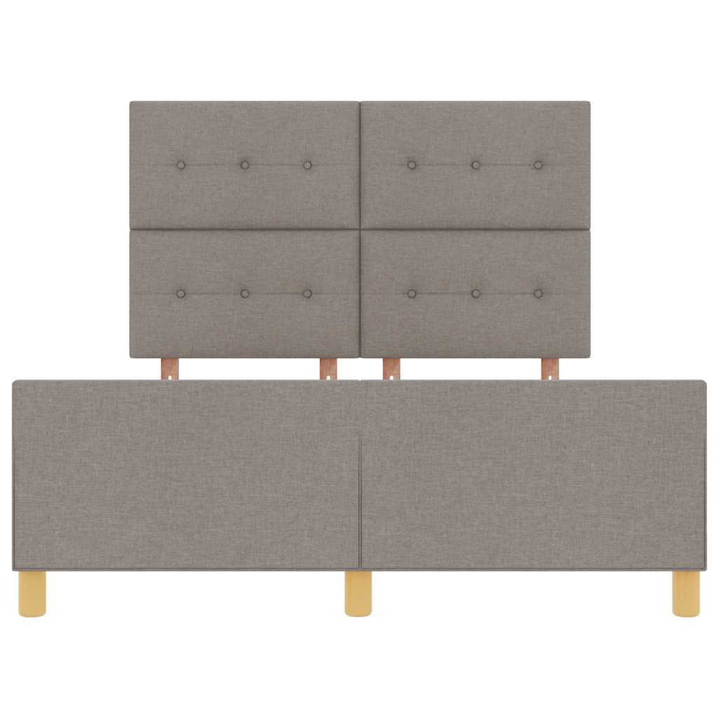 Rám Postele S Čelo Taupe 140 X 190 Cm Textil