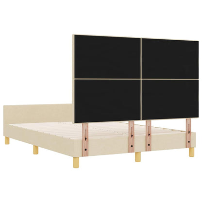 Rám Postele S Čelo Krémová 140 X 190 Cm Textil
