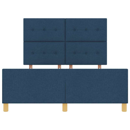 Rám Postele S Čelo Modrá 140 X 190 Cm Textil