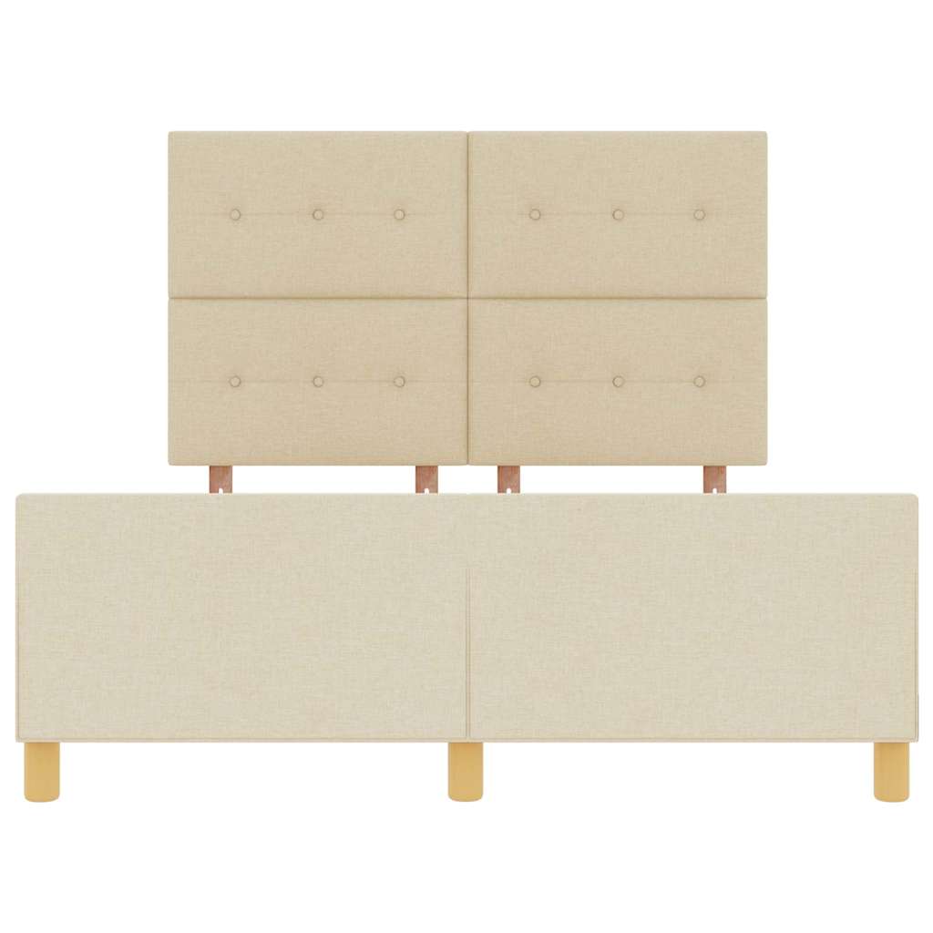 Rám Postele S Čelo Krémová 140 X 200 Cm Textil