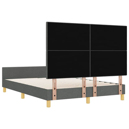 Rám Postele S Čelo Tmavě Šedá 160 X 200 Cm Textil