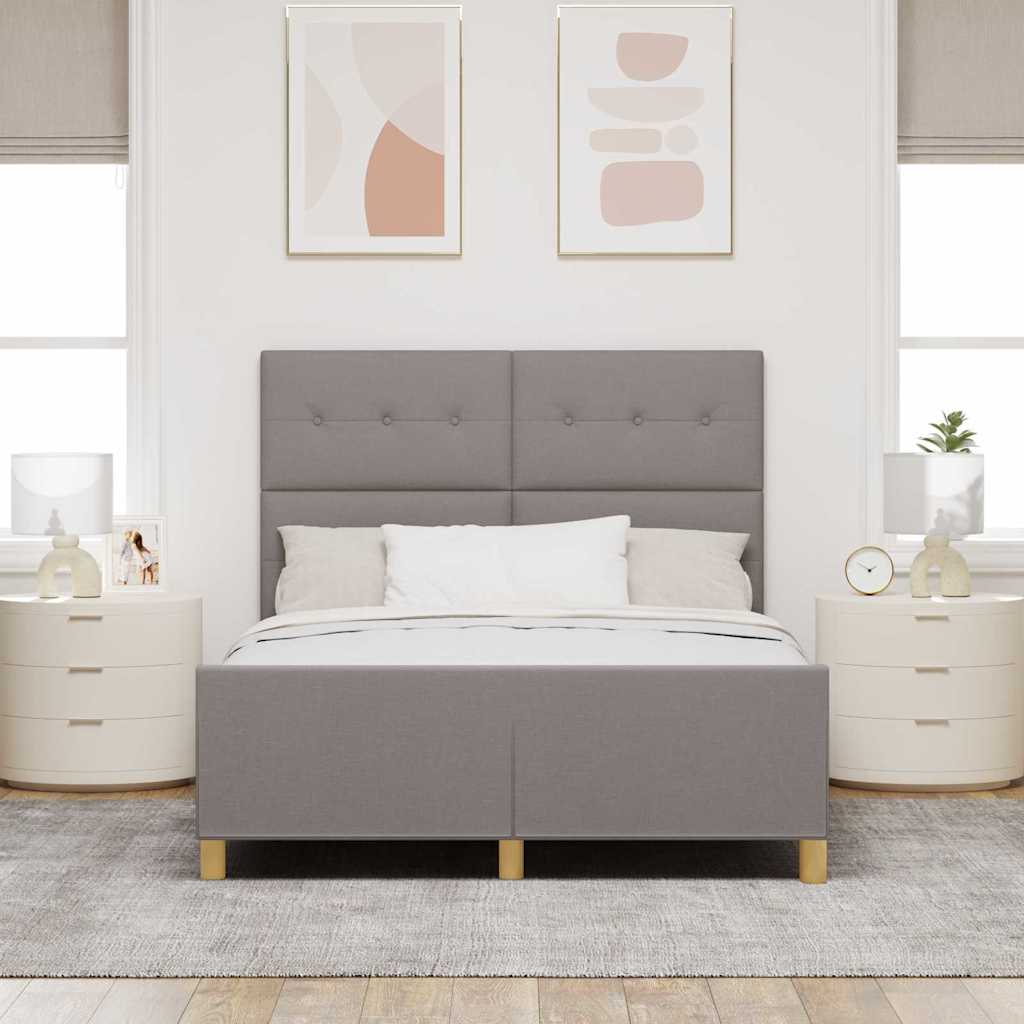 Rám Postele S Čelo Taupe 160 X 200 Cm Textil