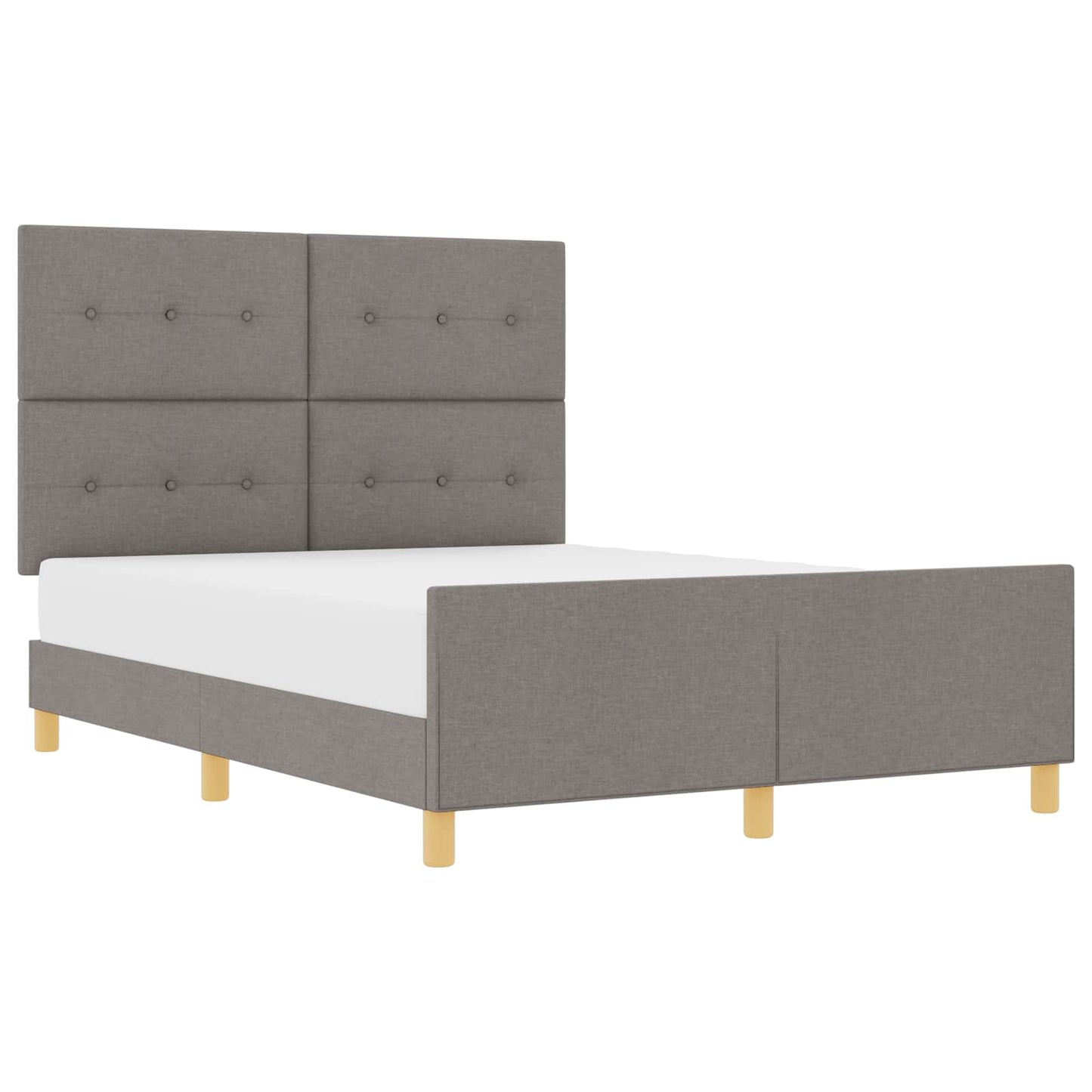 Rám Postele S Čelo Taupe 160 X 200 Cm Textil