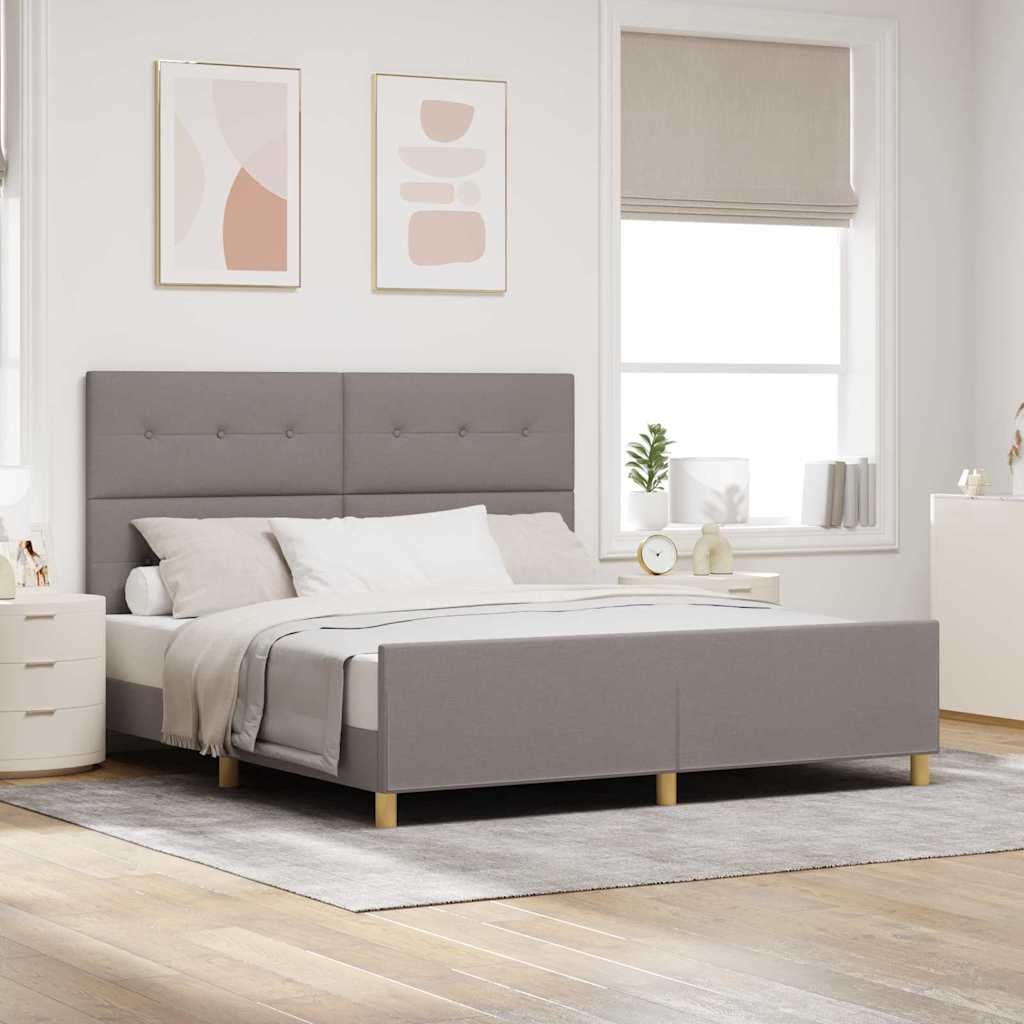 Rám Postele S Čelo Taupe 180 X 200 Cm Textil