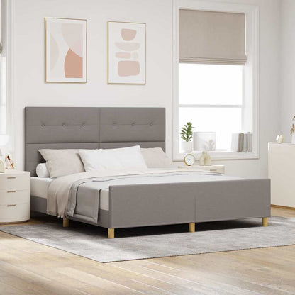 Rám Postele S Čelo Taupe 180 X 200 Cm Textil