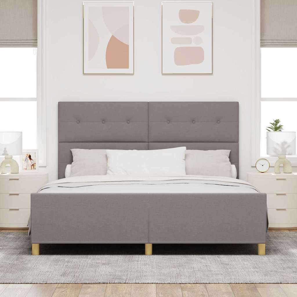 Rám Postele S Čelo Taupe 180 X 200 Cm Textil