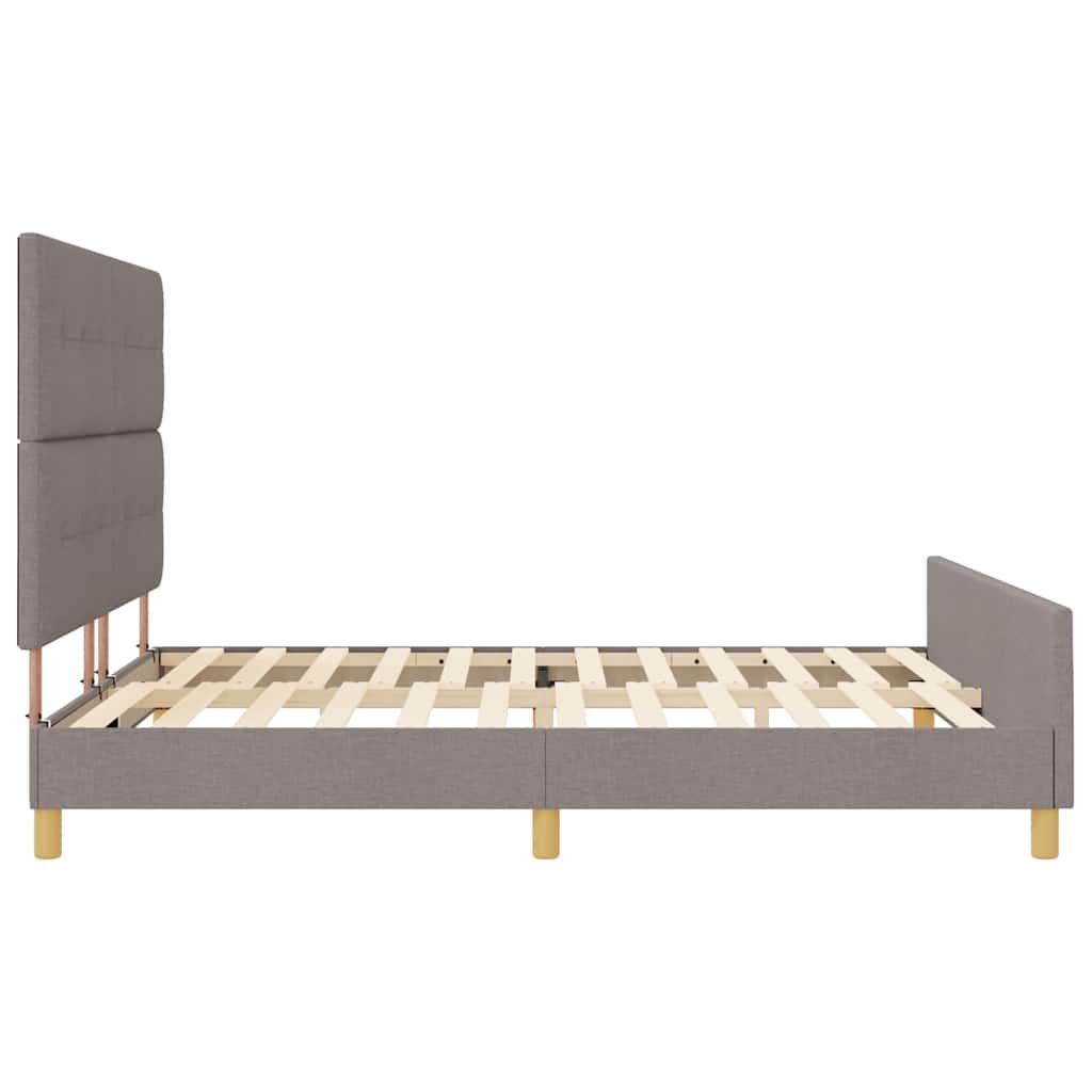 Rám Postele S Čelo Taupe 180 X 200 Cm Textil