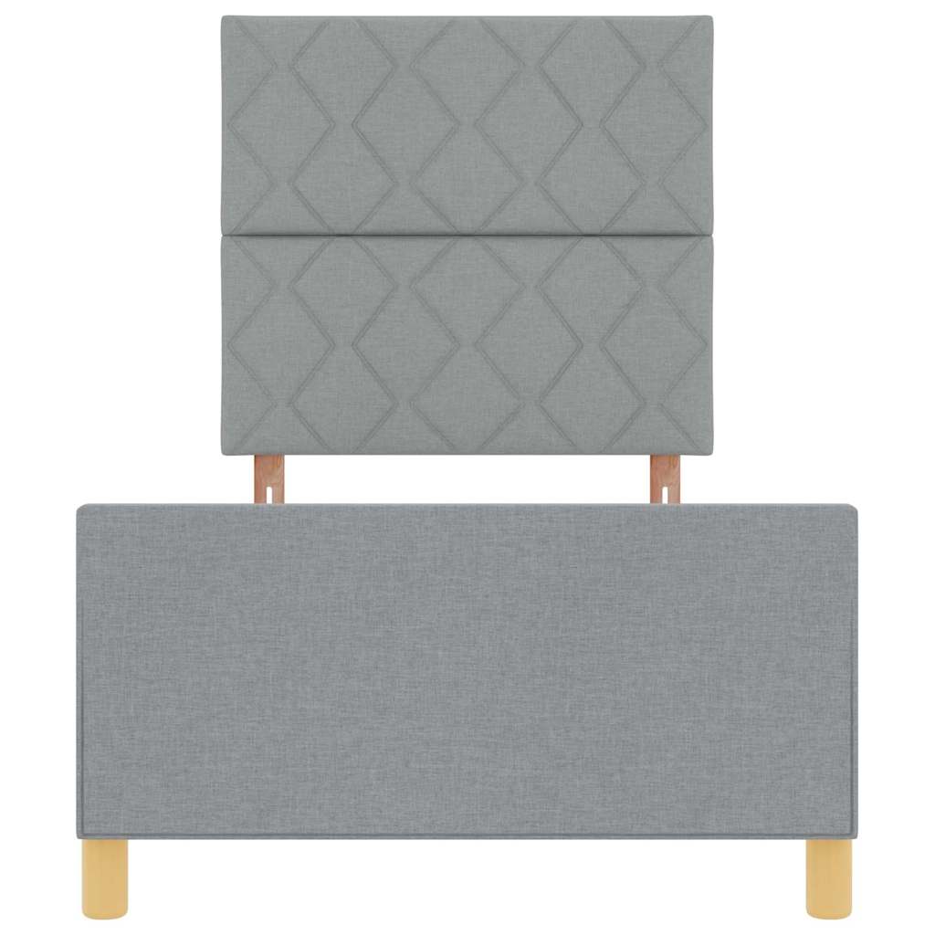 Rám Postele S Čelo Světle Šedá 100 X 200 Cm Textil