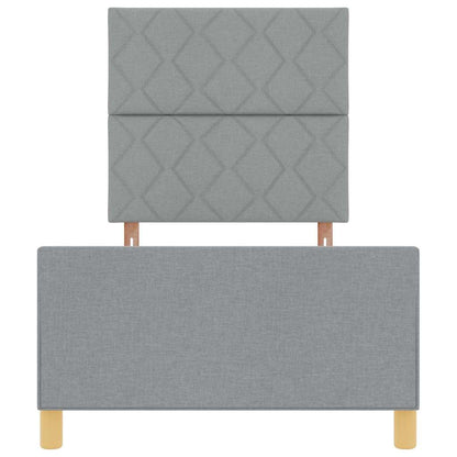 Rám Postele S Čelo Světle Šedá 100 X 200 Cm Textil