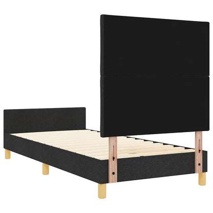 Rám Postele S Čelo Černá 100 X 200 Cm Textil