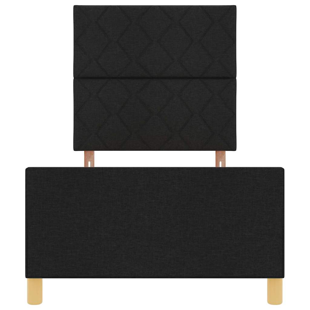 Rám Postele S Čelo Černá 100 X 200 Cm Textil