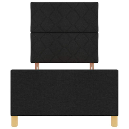 Rám Postele S Čelo Černá 100 X 200 Cm Textil
