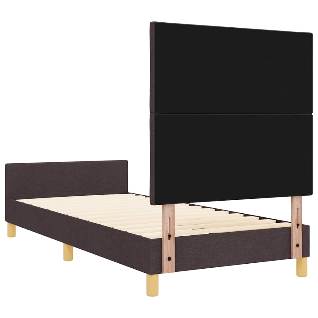 Rám Postele S Čelo Tmavě Hnědá 100 X 200 Cm Textil