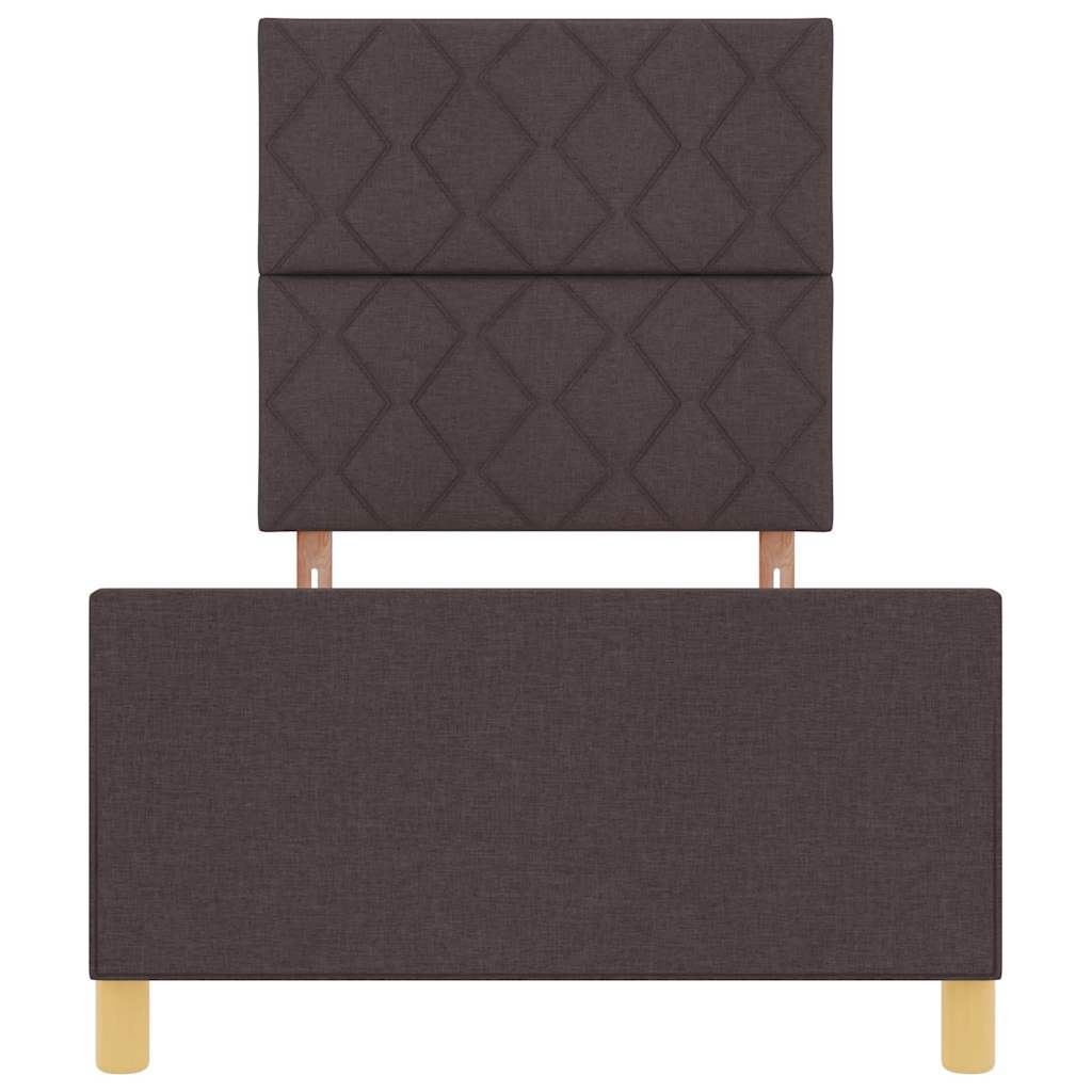 Rám Postele S Čelo Tmavě Hnědá 100 X 200 Cm Textil