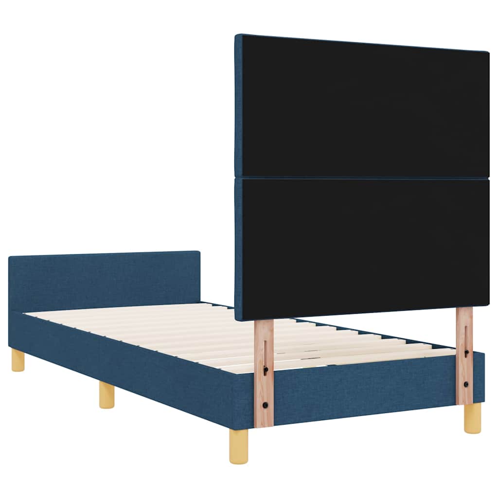 Rám Postele S Čelo Modrá 100 X 200 Cm Textil