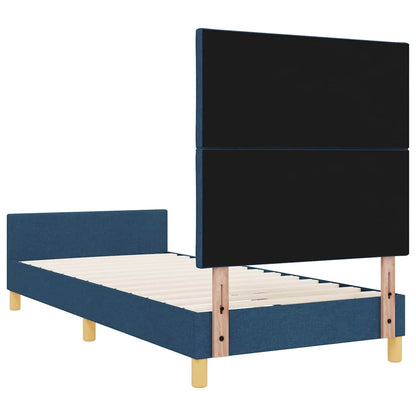 Rám Postele S Čelo Modrá 100 X 200 Cm Textil