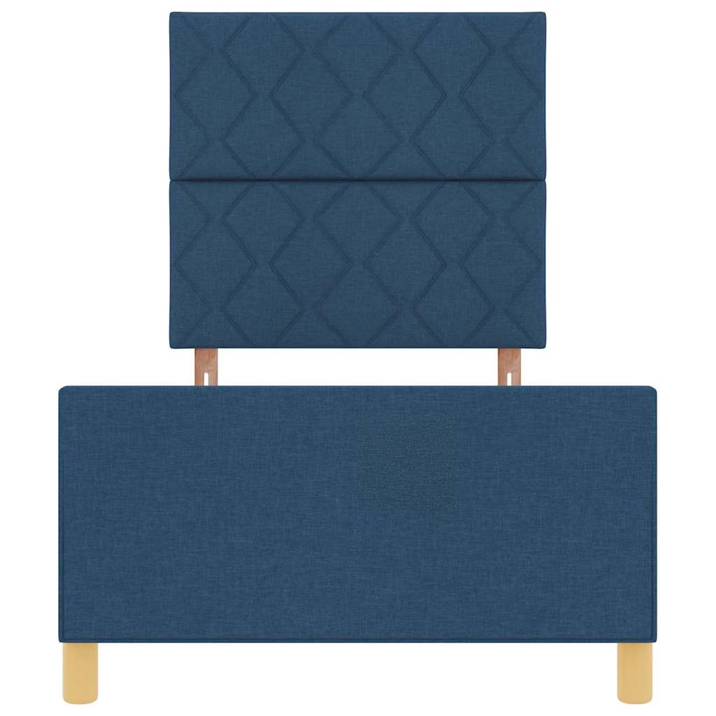 Rám Postele S Čelo Modrá 100 X 200 Cm Textil