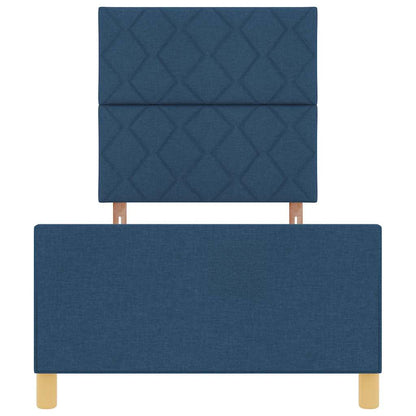Rám Postele S Čelo Modrá 100 X 200 Cm Textil