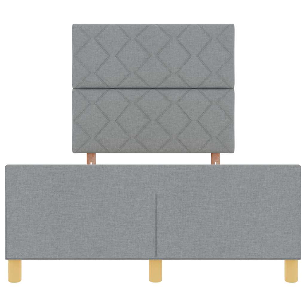 Rám Postele S Čelo Světle Šedá 120 X 190 Cm Textil