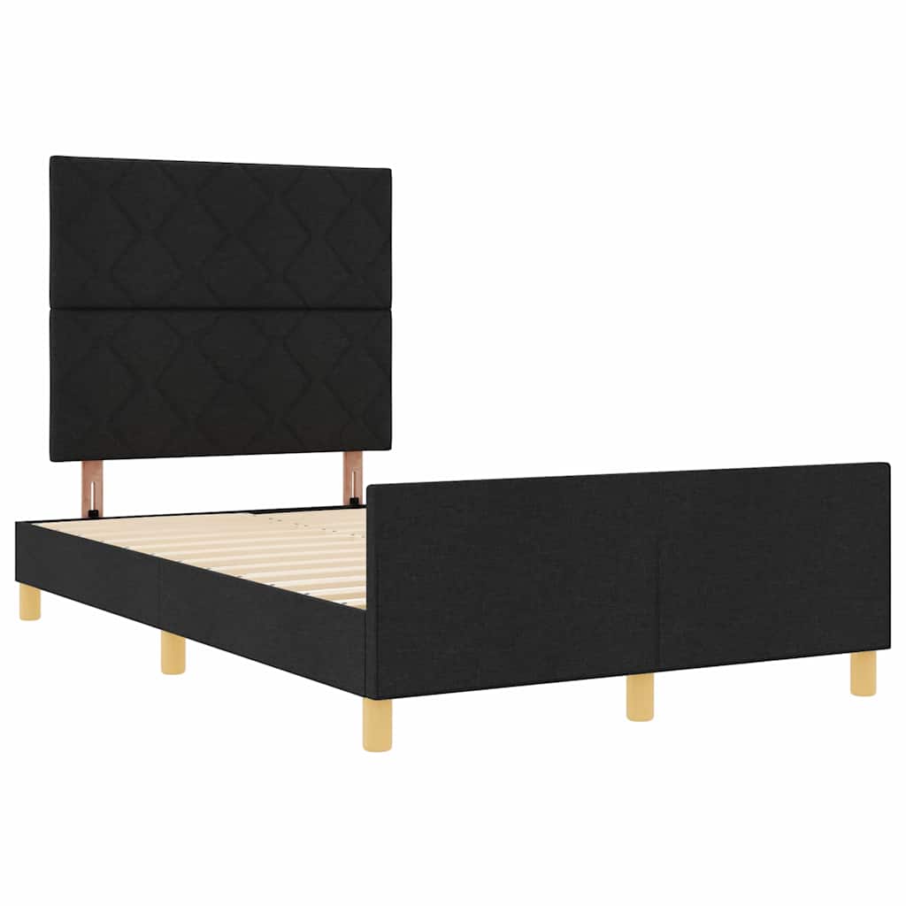 Rám Postele S Čelo Černá 120 X 190 Cm Textil