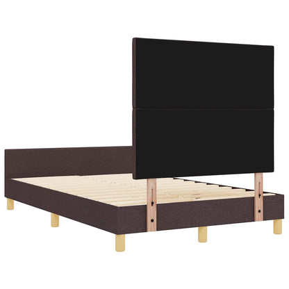 Rám Postele S Čelo Tmavě Hnědá 120 X 190 Cm Textil