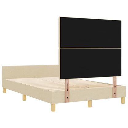 Rám Postele S Čelo Krémová 120 X 190 Cm Textil