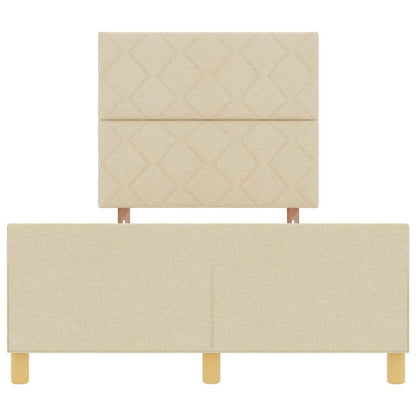 Rám Postele S Čelo Krémová 120 X 190 Cm Textil