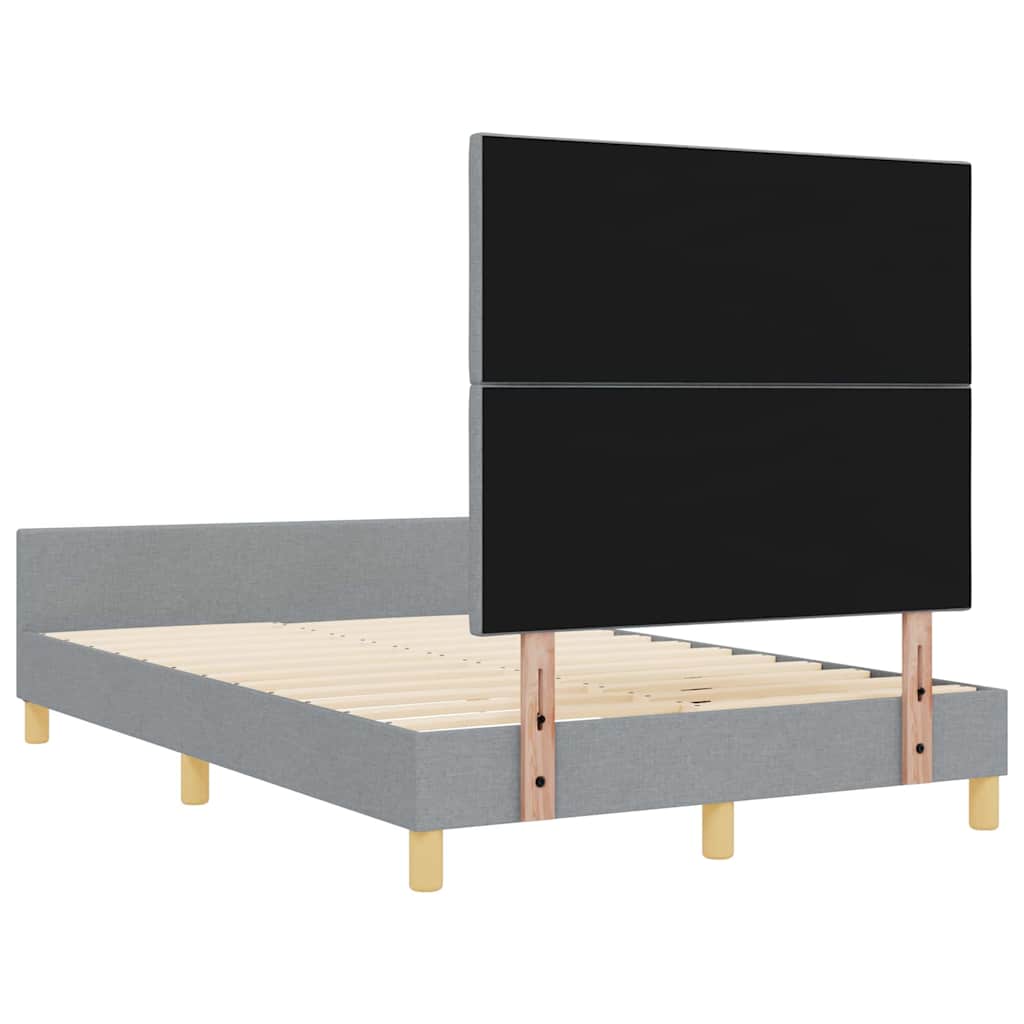 Rám Postele S Čelo Světle Šedá 120 X 200 Cm Textil