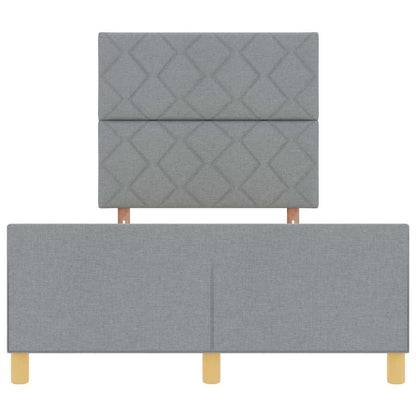 Rám Postele S Čelo Světle Šedá 120 X 200 Cm Textil