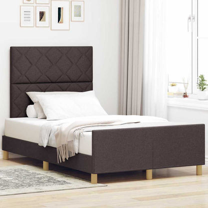 Rám Postele S Čelo Tmavě Hnědá 120 X 200 Cm Textil