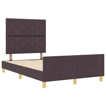 Rám Postele S Čelo Tmavě Hnědá 120 X 200 Cm Textil
