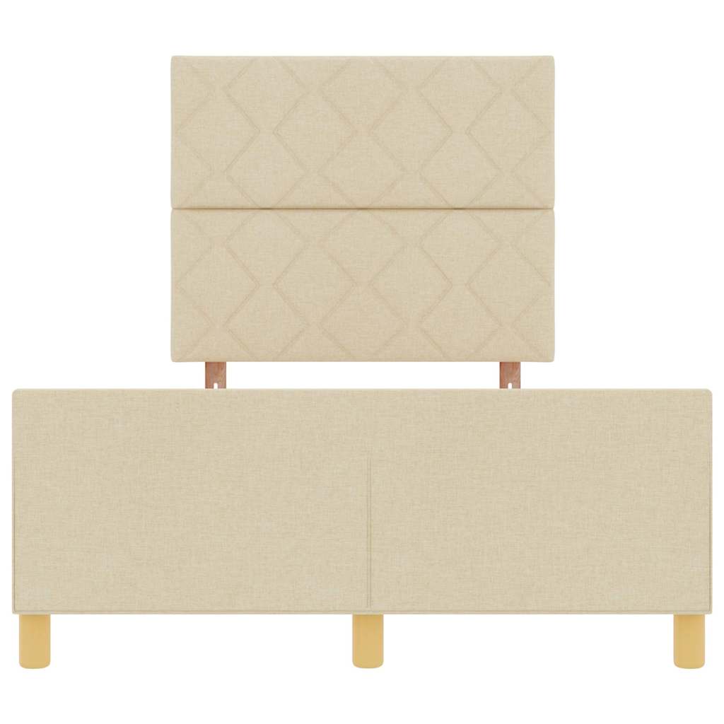 Rám Postele S Čelo Krémová 120 X 200 Cm Textil
