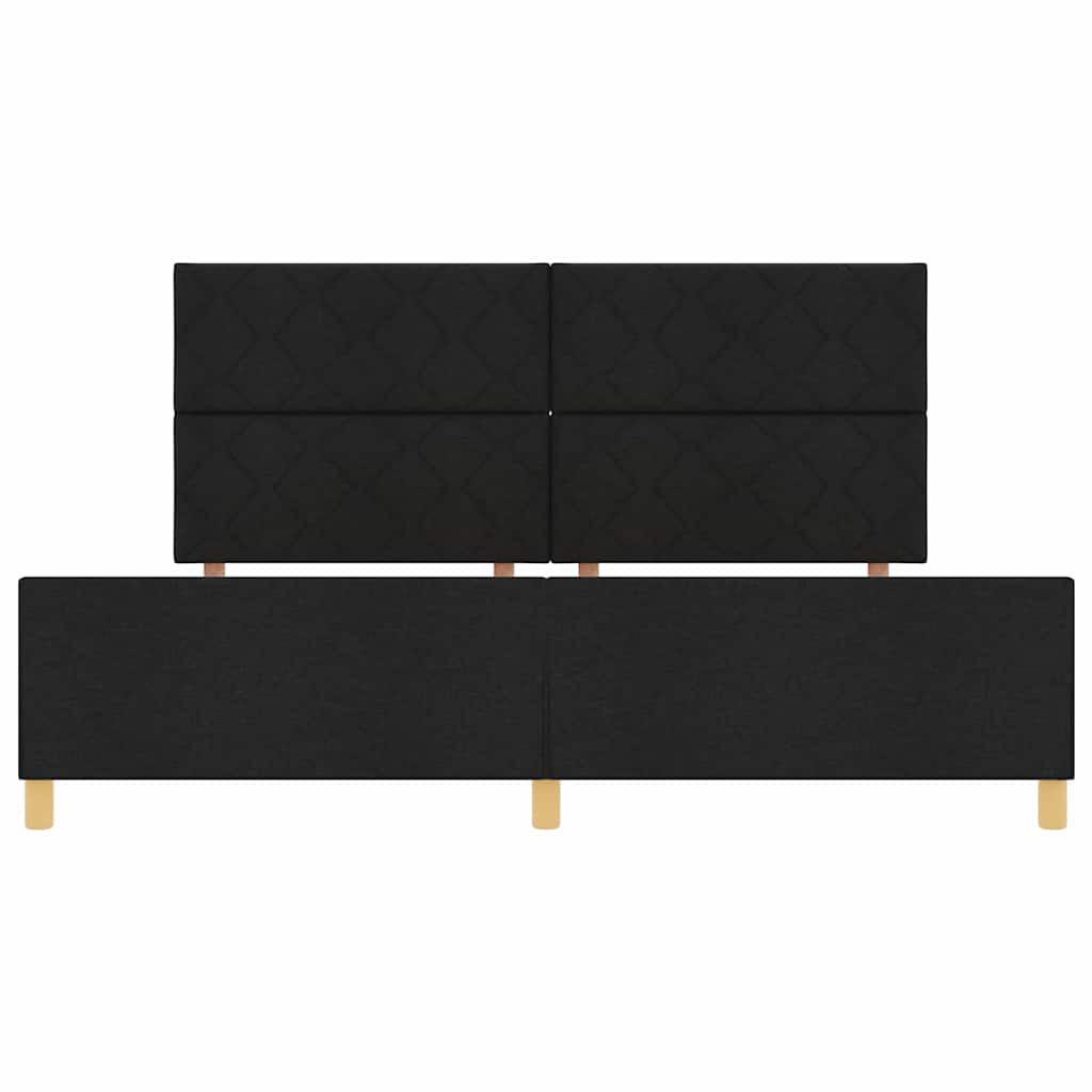 Rám Postele S Čelo Černá 200 X 200 Cm Textil