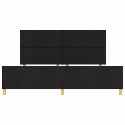Rám Postele S Čelo Černá 200 X 200 Cm Textil