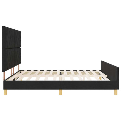 Rám Postele S Čelo Černá 200 X 200 Cm Textil