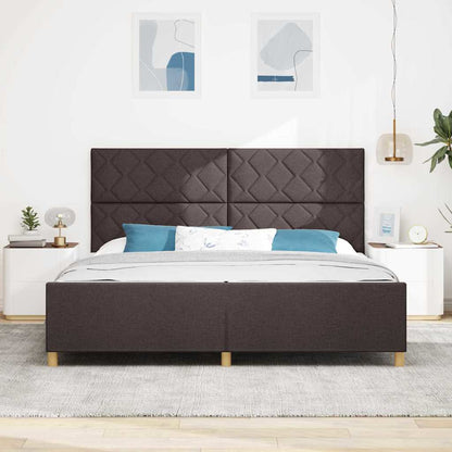Rám Postele S Čelo Tmavě Hnědá 200 X 200 Cm Textil