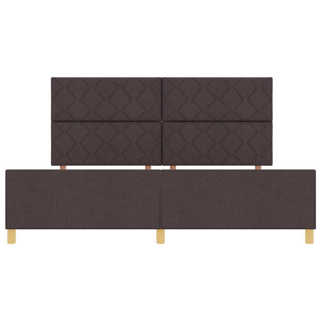 Rám Postele S Čelo Tmavě Hnědá 200 X 200 Cm Textil