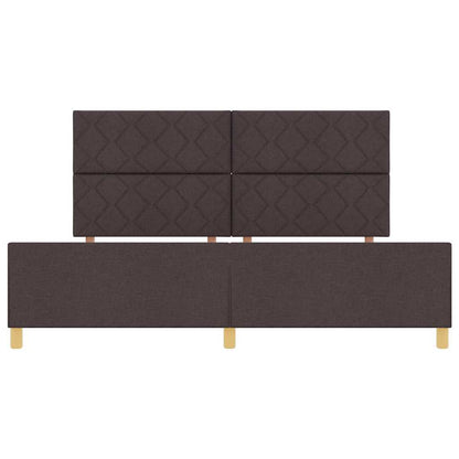 Rám Postele S Čelo Tmavě Hnědá 200 X 200 Cm Textil