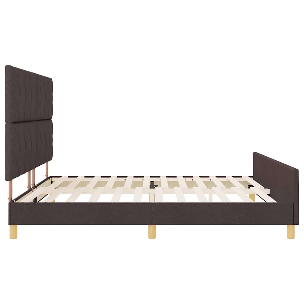 Rám Postele S Čelo Tmavě Hnědá 200 X 200 Cm Textil