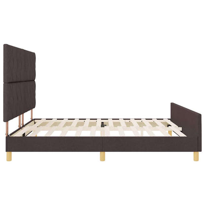 Rám Postele S Čelo Tmavě Hnědá 200 X 200 Cm Textil